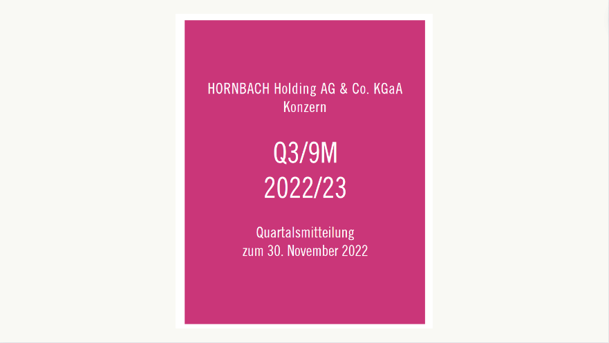 Read more about the article Hornbach – Quartalsmitteilung Q3 2022/23