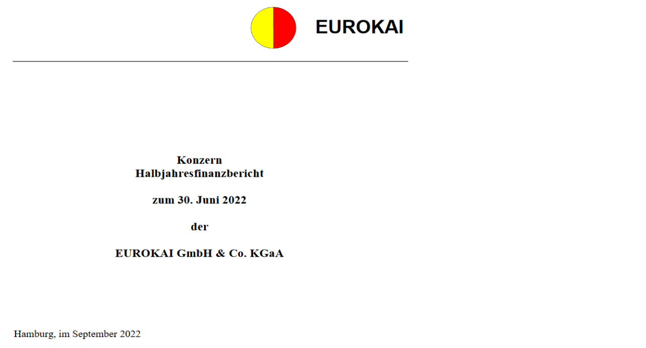 Read more about the article Eurokai – Halbjahresfinanzbericht zum 30.06.2022