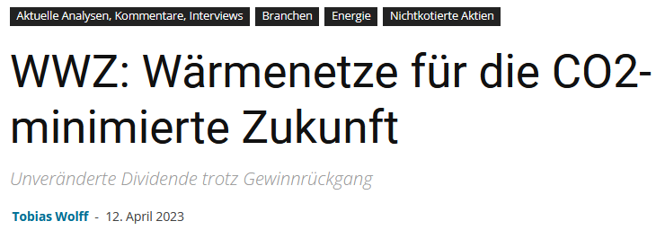 Read more about the article WWZ – Kurzanalyse auf „SchweizerAktien.net“