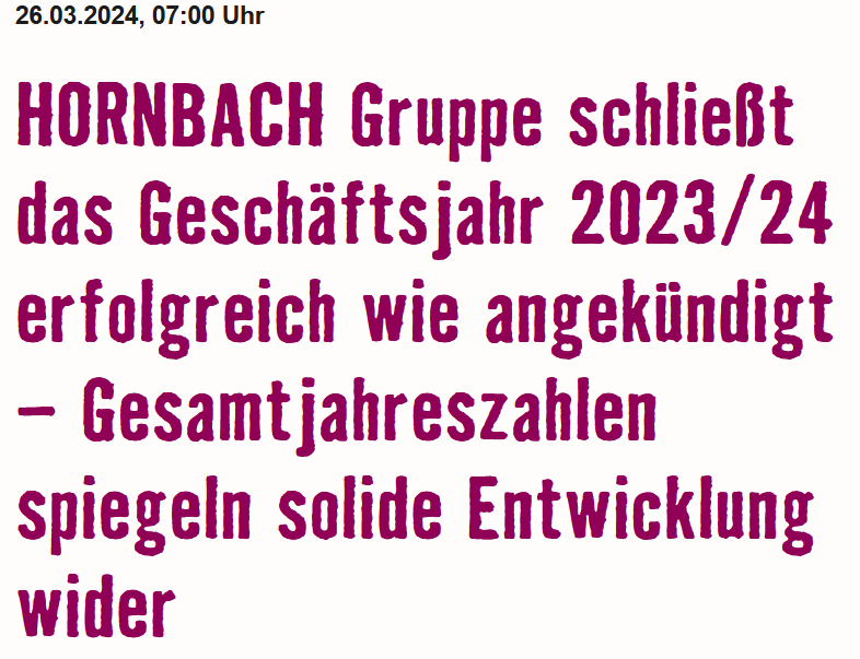 Read more about the article Hornbach – vorläufige Zahlen für 2023/24
