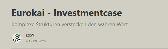Read more about the article Eurokai – interessante Analyse von SZEW